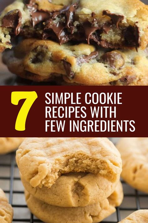 Discover a variety of quick and delicious cookie recipes perfect for any occasion! From classic chocolate chip cookies to unique homemade creations, these easy recipes require minimal ingredients and are great for baking with kids. Try out some 4-ingredient wonders or experiment with peanut butter variations. Elevate your cookie game with our simple, yet delightful treats that are sure to satisfy your cravings in no time! Treat yourself to some tasty homemade goodness today. Desserts With Ingredients At Home, Fast And Easy Cookies, Easy Healthy Cookie Recipes, Easy Cookie Recipes 4 Ingredients, Easy Oatmeal Chocolate Chip Cookies, Easy Healthy Cookies, Funfetti Cookie Recipe, Easy Delicious Cookies, 4 Ingredient Cookies