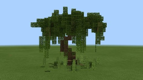 Minecraft Custom Swamp Tree, Small Tree Minecraft Ideas, Minecraft Custom Tree Design, Minecraft Small Custom Tree, Minecraft Willow Tree, Custom Trees Minecraft, Minecraft Custom Trees, Minecraft Landscaping, Tree Minecraft