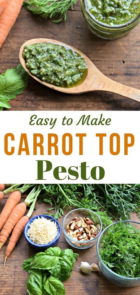 Carrot Top Pesto, Pasta Soups, Pesto Dishes, Autumn Favorites, Carrot Tops, Homestead Recipes, Dry Rubs, Scratch Recipes, Carrot Top