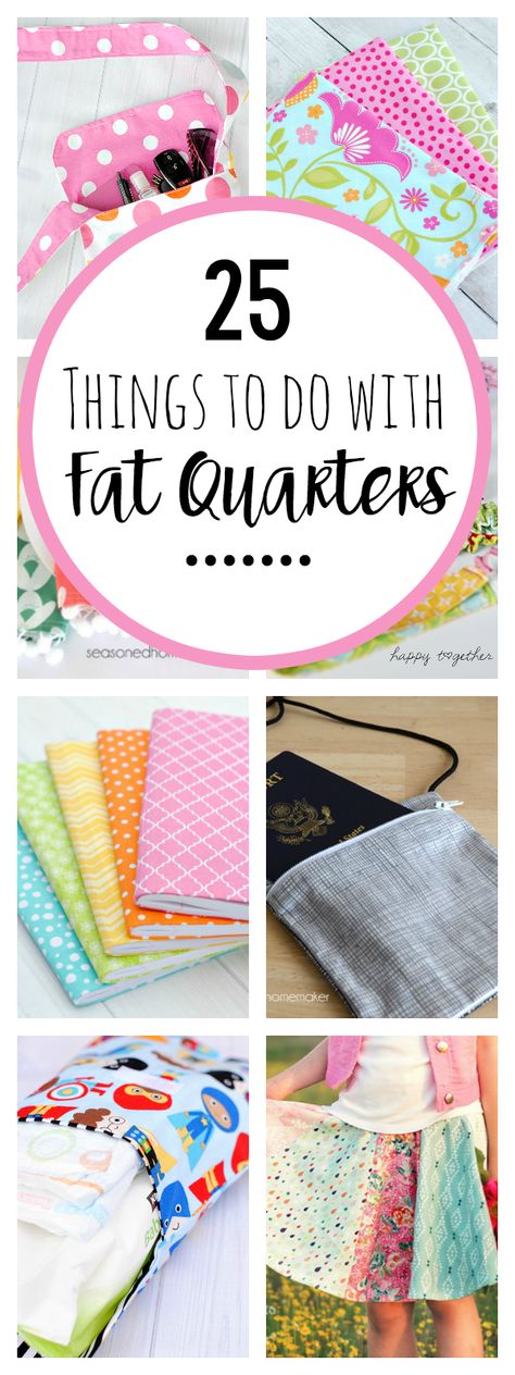 25 Fun Fat Quarter Projects-These cute sewing projects can all be made using fat quarters. 25 free sewing patterns to choose from that you are going to love! #sewing #sewingpatterns #sew #patterns #fatquarters #crafts Fat Quarter Projects, Beginner Sewing Projects Easy, Leftover Fabric, Sewing Projects For Beginners, Sewing Skills, Easy Sewing Projects, Diy Couture, Love Sewing, Sewing Tips