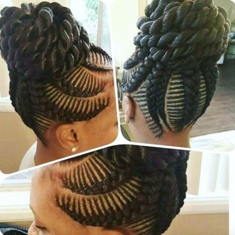 Different Styles Of Braids, Puff Braids, Boss Hairstyles, Styles Of Braids, Braided Updo Black Hair, Braid Mohawk, Big Cornrow Braids, Wool Hairstyles, Cornrow Updo Hairstyles