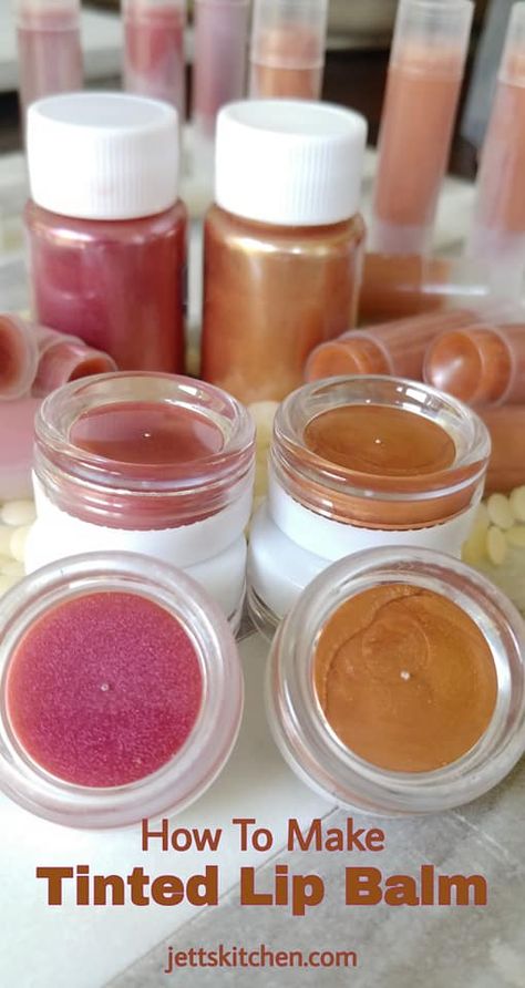 Recipe For An All Natural Tinted Lip Balm - Jett's Kitchen Homemade Tinted Lip Balm, Natural Tinted Lip Balm, Diy Tinted Lip Oil, How To Make Lip Balm, Lip Recipes, Tinted Lip Balm Diy, Diy Tinted Lip Balm, Tinted Lip Balm Recipe, Homemade Lip Balm Recipe