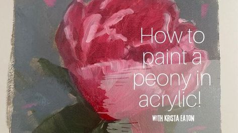 How to Paint a Pink Peony in Acrylic - YouTube Peony Painting Tutorial, Peony Painting Acrylic Easy, Peony Flower Painting, Painting Peonies, Peony Painting, Painting Demo, Pink Peony, Peony Flower, Pink Peonies