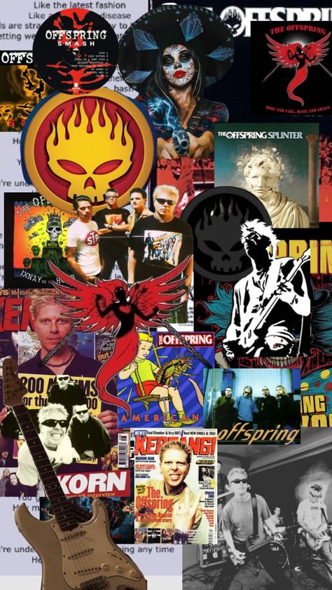 Dads fav band #theoffspring #offspring #punk #punkrock Pop Punk Aesthetic, Dexter Holland, Rock Collage, The Offspring, Iconic Album Covers, Band Wallpapers, Band Humor, Rock Punk, Band Memes