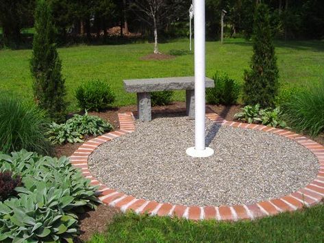 Landscape Design to Highlight a Flagpole | KG Landscape Management American Flag Pole Landscaping, Flag Pole Landscaping Front Yards, Flagpole Ideas, Flagpole Landscaping, Flag Pole Landscaping, Flagpole Landscaping Ideas, Front Yard Garden Ideas, Yard Garden Ideas, Front Yards Diy