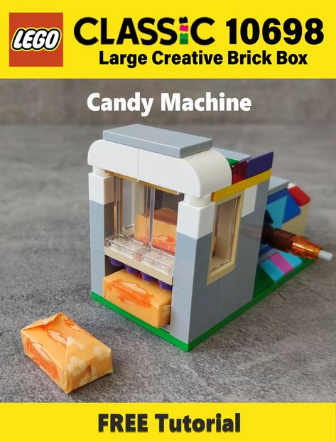 Lego Cars Instructions, Lego Diy Projects, Lego Candy Machine, Candy Vending Machine, Lego Candy, How To Make Candy, Lego Machines, Lego Diy, Cardboard Box Crafts