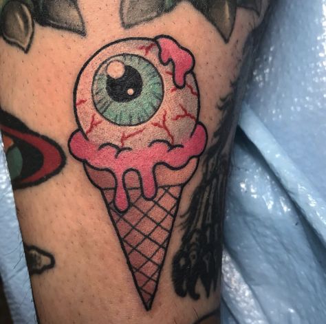 Jewlery Tattoo, Ice Cream Tattoo, Eyeball Tattoo, Rip Tattoo, Tattoo Son, Traditional Tattoo Sleeve, Old School Tattoo Designs, Tatuaje A Color, Traditional Tattoo Design