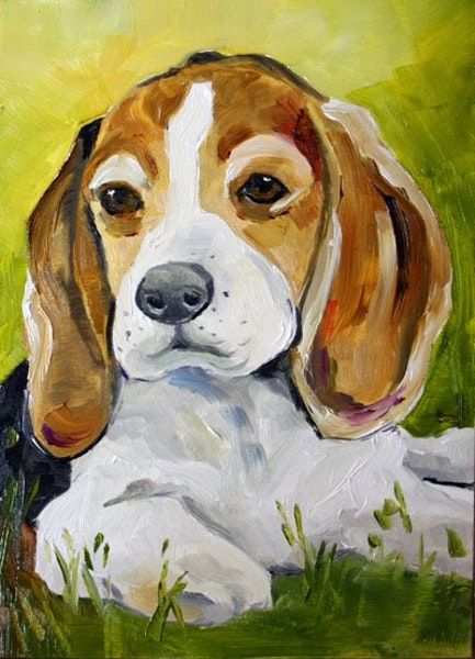 Where's My Mama Beagle Puppy Oil Painting, Dog Art by Laurie Justus Pace by Laurie Justus Pace Beagle Portrait, Acrylic Painting Ideas For Beginners, Pet Watercolor, Easy Acrylic Painting Ideas, Beagle Art, Paw Art, Simple Oil Painting, Dog Portraits Art, Painting Ideas For Beginners