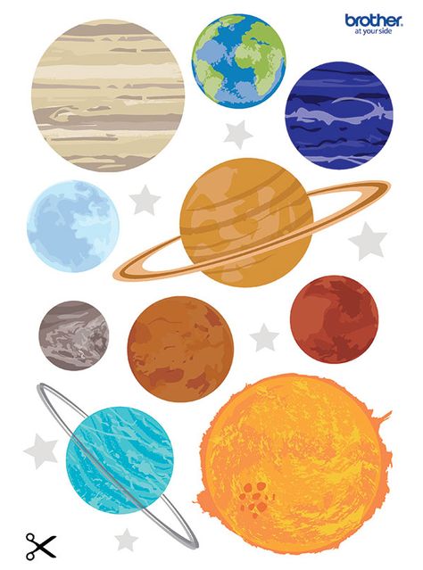 Create, customize and print custom learning activities. Leverage Brother Creative Center's learning activities templates for Planet Cut Outs. Solar System Printables, Solar System Projects For Kids, Planet Pictures, Solar System Activities, Planet Coloring Pages, Tata Surya, Solar System For Kids, Solar System Art, Solar System Projects