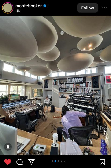 Music Studio Interior Design, Music Studio Interior, Studio Interior Design Ideas, Monte Booker, Music Studio Room Design, Diy Music Studio, Small Recording Studio, Studio Room Design, Music Studio Design