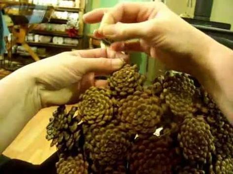 Pinecone Baskets How To Make, Diy Pinecone, Harvest Basket, Basket Making, Pine Cone Decorations, Cones Crafts, Pine Cone Crafts, Diy Basket, Holiday Craft