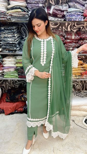 Neck Suits Design, Lace Work Suit Design, Suit Simple Design, Pakistani Pants Design, Suit Design Simple, Lace Suit Design, Trending Suit Designs, Lace Design On Suits, Work Suit Design