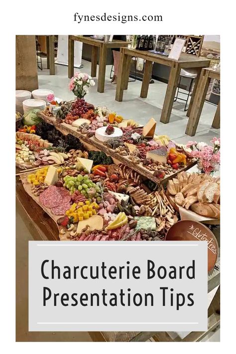 Diy Big Charcuterie Board, Displaying Appetizers Presentation, Wedding Appetizer Charcuterie, What Pairs Well With Charcuterie, Grazing Board Business, Charquetery Board Wedding, Chartuerie Board Ideas, Charteutery Board, Charcuterie Board Food Labels