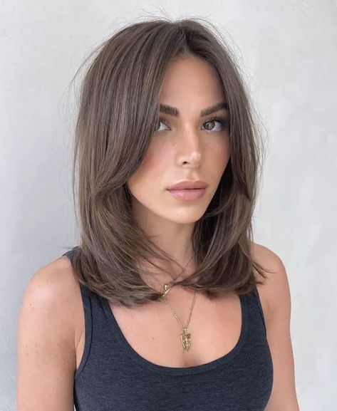 Long Bangs On Short Hair, Long Curtain Bangs On Short Hair, Curtains Bangs With Layers Short Hair, Long Bob And Curtain Bangs, Hair Cuts For Shorter Hair, Curtain Bangs On Medium Hair, Short Hairstyle Women With Curtain Bangs, Medium Hair Cuts Idea, Haïr Cut For Women