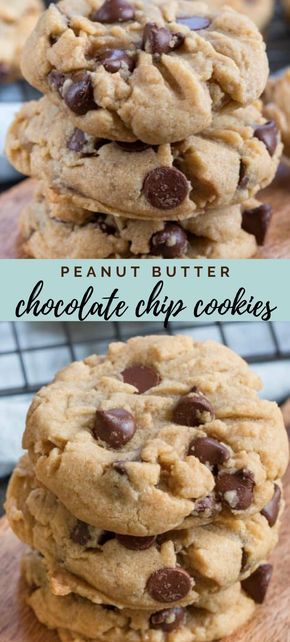 Crazy For Crust, Best Peanut Butter Cookies, Peanut Butter Chocolate Chip Cookies, Chocolate Cookie Recipes, Peanut Butter Cookie Recipe, Easy Peanut Butter, Peanut Butter Chocolate Chip, Peanut Butter Chocolate, Cookie Mix