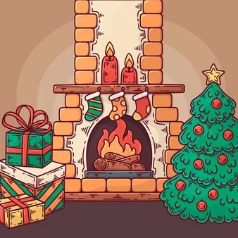 Fireplace Vectors, Photos and PSD files | Free Download Magic Drawing Ideas, Christmas Scene Drawing, Fireplace Drawing, Easy Christmas Drawings, Magic Drawing, Winter Drawings, Metal Fireplace, Hand Drawn Christmas, Fireplace Art