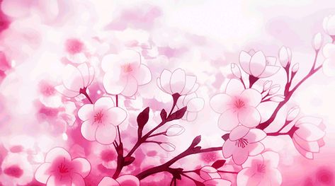 Windows Desktop Wallpaper Hd 1080p, Pink Banner Gif, Gif Pink, Kawaii Gif, Gif Banners, Pink Gif, Anime Banner, Anime Flower, Red Cherry Blossom