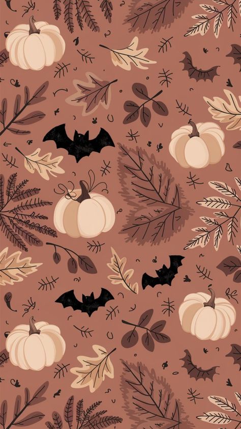 Spooky season wallpaper for your phone! Fall phone background with bats, pumpkins and autumn leaves. Cute neutral halloween phone wallpaper. Autumn Phone Wallpaper, Helloween Wallpaper, Halloween Wallpaper Iphone Backgrounds, Halloween Wallpaper Backgrounds, Halloween Wallpaper Cute, Cute Fall Wallpaper, Iphone Wallpaper Fall, Witchy Wallpaper, Fall Background