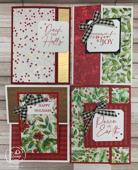 Camp At Home, Create Christmas Cards, Christmas Papers, Home Card, Stampin Up Christmas Cards, Stampin Up Christmas, Designer Series Paper, Christmas Cards To Make, Card Kits