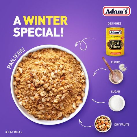 A winter special, perfect for your winter cravings. #EatReal #Adamsmilkfoods #AdamsDesiGhee Food Ad, Ads Creative Advertising Ideas, Food Advertising, Food Ads, Creative Posters, Ads Creative, Creative Advertising, Ghee, Dried Fruit