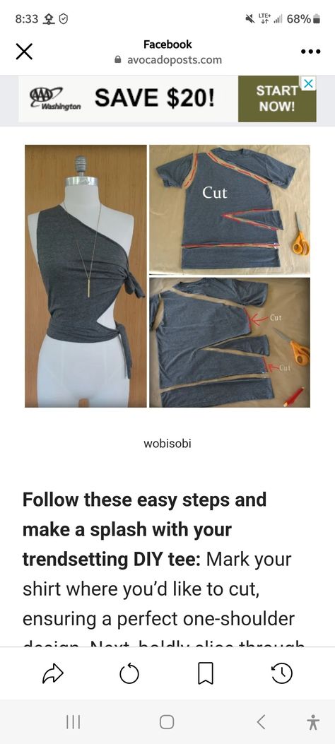 Ways To Cute Shirts, Remade Tshirts, Diy White Shirt Ideas, Diy Fitted Tshirt, Tube Top Diy T Shirt, Diy Shirt To Tank Top, T Shirt Rework Ideas, Cut Back Of Shirt, Crop T Shirt Hack