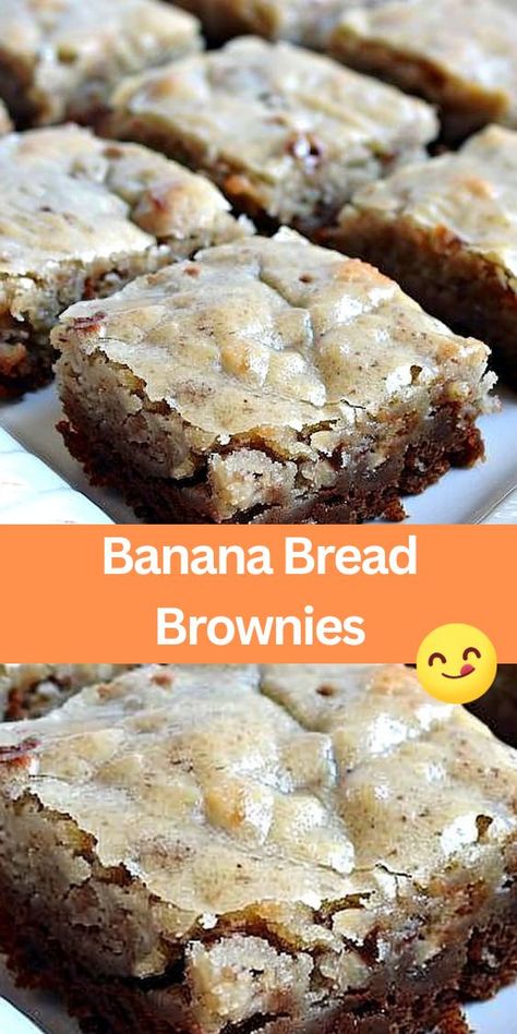 Looking for a delightful twist on classic brownies? Try these moist and flavorful Banana Bread Brownies! Made with ripe bananas, pecans, and a creamy frosting, they're the perfect combination of sweet and indulgent. This easy-to-follow recipe is perfect for dessert lovers and can be whipped up in no time. Whether you're craving a sweet treat or need a dessert for a special occasion, these banana bread brownies are sure to impress! Quick Recipes With Bananas, Desserts To Make With Ripe Bananas, Recipes Using Lots Of Bananas, Banana Sweets Recipes, Banana Treats Desserts, Ripe Banana Dessert Recipes Easy, What To Make With Brown Bananas, Using Bananas In Recipes, Baking With Ripe Bananas