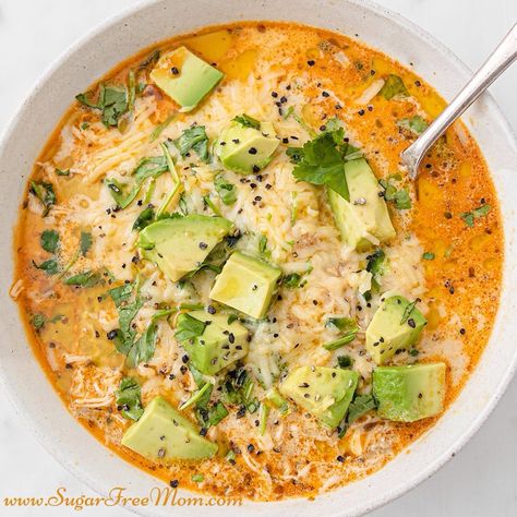 Keto Instant Pot White Chicken Chili (Slow Cooker Option) Keri Instant Pot, Keri Chili, Keto Chicken Chili, Keto White Chicken Chili, Chili Keto, Metabolism Recipes, Chicken Chili Soup, Keto Entrees, Keto Favorites