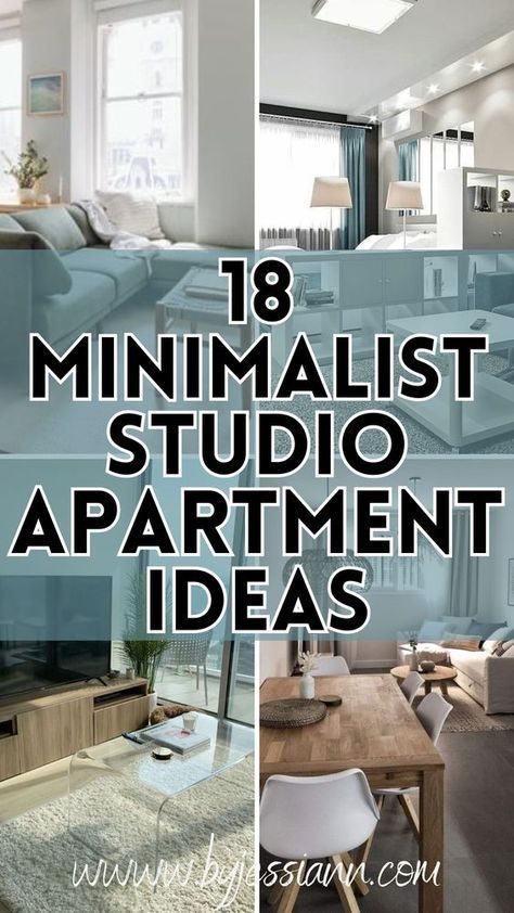 Are you trying to figure out how to incorporate minimalism in a small apartment or small living space? These minimalist studio apartment ideas will give you all the inspo you need to utilize space and get rid of clutter! Urban One Bedroom Apartment, Men’s Studio Apartment Design, Studio Apartment Ideas For Couples, Minimalist Home Decor Living Room, Airbnb Decor Room Ideas Studio, Airbnb Studio Ideas, Mens Studio Apartment, One Room Apartment Ideas, 500 Sq Ft Studio Apartment Ideas