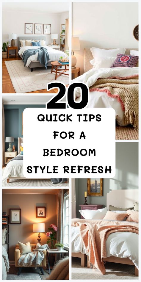 Ready to refresh your bedroom decor? These 20 ideas bring charm and comfort, making it the perfect space to unwind. How To Decorate A Bedroom, Bedroom Inspirations For Small Rooms, Small House Design Ideas, Christmas Bedroom Decor Ideas, Bedroom Decor Ideas For Women, Room Decor Minimalist, Best Bedroom Ideas, Cozy Christmas Living Room, Women Bedroom