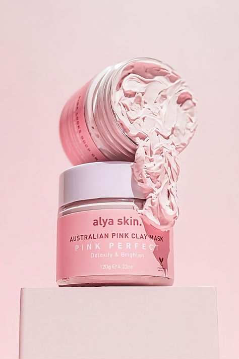 Experience the vegan and cruelty-free power of Alya Skin Pink Clay Mask Alya Skin, Acne Redness, Pink Clay Mask, Until The Very End, Skin Aesthetics, Cosmetic Packaging Design, Candle Aesthetic, Skin Glow, Pink Clay