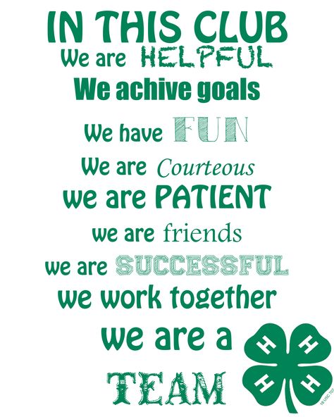 4-h Signs, 4 H Officer Installation Ideas, 4h Week Window Display, 4-h Pledge Activities, 4-h Sayings, 4 H Shirts, 4h Week Ideas, 4 H Club Names, 4h Quotes Inspiration