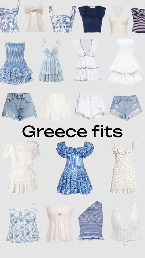 #greece#fits#preppy Fits Preppy, Greece Fits, Preppy Shuffles, Greece Outfit, Summer Holiday Outfits, Europe Outfits, Outfit Inspo Summer, Casual Preppy Outfits, Trendy Outfits For Teens