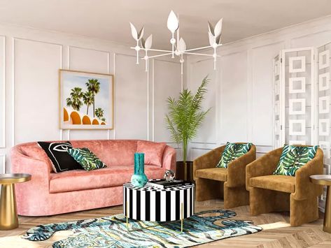 58 Living Room Ideas for Any Home Living Room Glam, Modern Glam Living Room, Art Deco Living, Miami Art Deco, Deco Living Room, Art Deco Living Room, Glam Living, Neutral Furniture, Art Deco Interior Design