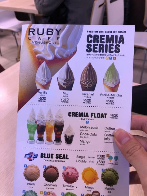 Soft Serve Flavors, Cremia Ice Cream, Soft Ice Cream Recipe, Ice Cream Shop Menu Design, Ice Cream Menu Ideas, Ice Cream Shop Menu Ideas, Soft Serve Ice Cream Ideas, Ice Cream Menu Design Ideas, Soft Ice Cream Ideas