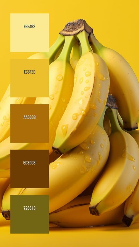 Colors:
FBEA92
ECBF2D
AA6D08
6D3D03
726613 Yellow Mustard Color Palette, Natural Colour Pallete, Banana Color Palette, Yellow Brand Color Palette, Yellow And Brown Color Palette, Yellow Color Palette Colour Schemes, Yellow Moodboard Aesthetic, Food Colour Palette, Food Color Palette