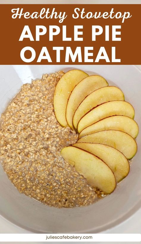 Stovetop Healthy Apple Pie Oatmeal [Breakfast Recipe Idea] Healthy Apple Pie Oatmeal, Nutritious Breakfast Ideas, Apple Pie Oatmeal, Healthy Apple Pie, Fall Recipes Breakfast, Breakfast Oatmeal Recipes, Fall Breakfast, Healthy Apple, Oatmeal Breakfast