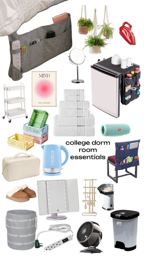 Dorm Necessities, Dorm Room Necessities, Uni Dorm, College Dorm Checklist, University Rooms, College Dorm Room Inspiration, College Necessities, Dream Dorm Room, Dream Dorm