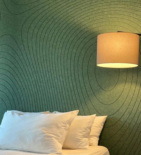 Acoustic Accent Wall, Fabric Panelling On Wall, Cork Acoustic Panels, Bedroom Acoustic Panelling, Soundproof Wall Design, Felt Sound Panels, Acoustic Panels Wall Design Bedroom, Soundproof Wall Panels, Acoustic Fabric Wall Panels