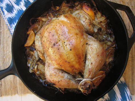 Ina Roast Chicken, Cast Iron Roasted Chicken, Engagement Chicken, Wildtree Recipes, Best Roasted Chicken, Roasted Chicken Recipe, Ina Garten Recipes, Chicken With Olives, Roast Chicken Recipes