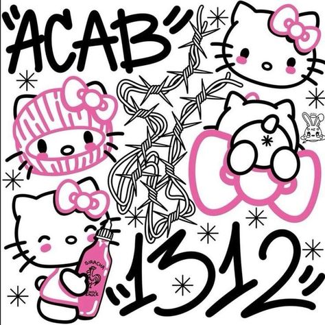 Graffiti Drawings Words, Graffiti Hello Kitty, Drawing Ideas Cute, Y2k Graffiti, Graffiti Room, Graffiti Drawings, Hello Kitty Imagenes, Hello Kitty Y2k, Y2k Pfp