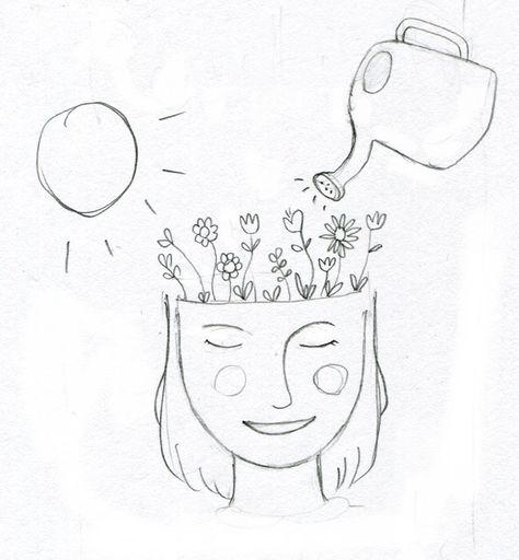 Sketch representing growth & positivity Positive Sketches To Draw, Drawings That Represent Growth, Self Growth Painting, Personal Growth Drawing, Holistic View Of Life Poster Drawing, Art Representing Growth, Growth Doodle, Growing Up Drawing, Self Growth Drawing