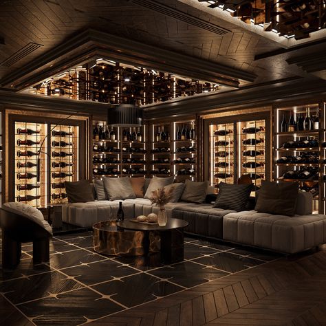 Home Bar Designs Luxury, Zigarren Lounges, Wine Room Design, Wine Cellar Basement, Home Bar Rooms, Home Wine Cellars, Bar Interior Design, Wine Cellar Design, Cellar Design