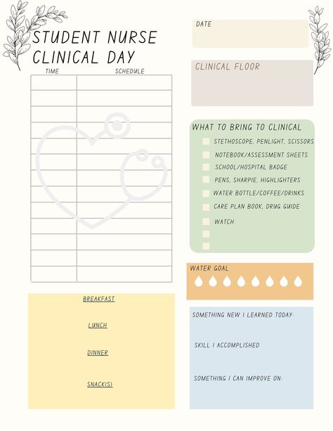 RN Nursing Student Daily Planner (Clinical/Classroom) (DIGITAL) #collegeorganizationplanners💥. postitmenuplanner #printableplanners📕 Study Planner Ideas, Stay Organized At Work, Homeschool Student Planner, Nursing Planner, Nurse Planner, Student Daily Planner, Study Planner Free, Organized At Work, Student Weekly Planner