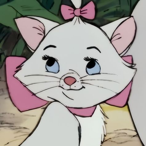 Pink Characters Aesthetic, Pink Profile Picture, Marie The Aristocats, Coquette Icon, Cute Disney Characters, Aristocats Marie, Twitter Backgrounds, Cartoon Disney, Disney Icons