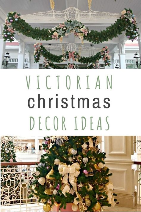 Victorian Christmas Decorations Diy, Victorian Christmas Decor, Classy Farmhouse, Victorian Christmas Decorations, Victorian Christmas Tree, Modern Farm House, Victorian Crafts, Farmhouse Style Christmas, Grand Floridian