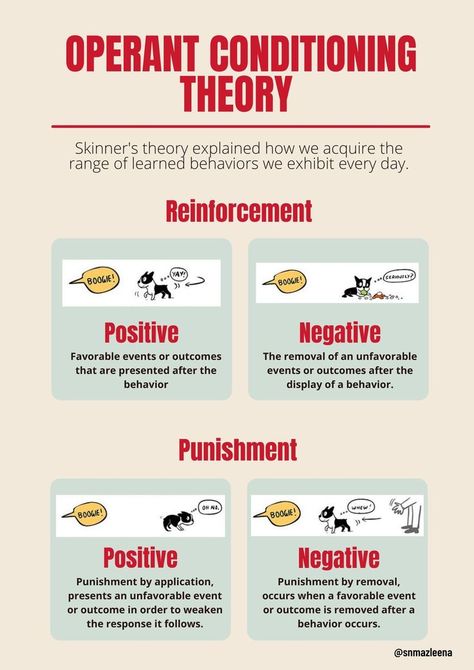 Operant Conditioning Psychology, Counselling Theories, Psychology Revision, Child Development Psychology, Psychology A Level, Learning Psychology, Ap Psychology, Operant Conditioning, Psychology Notes