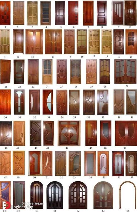 35 Most Beautiful Wooden Door Design Shapes - Engineering Discoveries Ron Paulk, Pintu Ganda, Single Main Door Designs, Wooden Glass Door, Pintu Interior, Door Openings, Modern Wooden Doors, Single Door Design, House Main Door Design