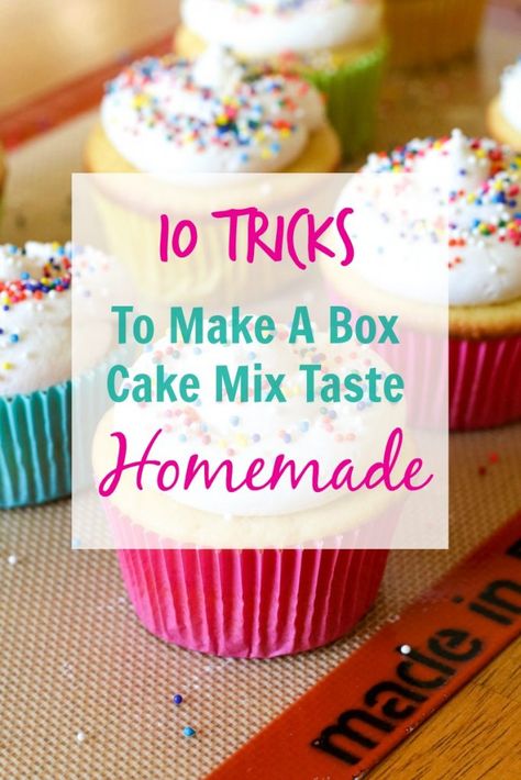 Making Boxed Cake Taste Like Bakery, Box Cake Mix Taste Homemade, Cake Mix Taste Homemade, Cake Mix Cupcakes, Betty Crocker Cake Mix, Make Box, Box Cake Recipes, Betty Crocker Cake, Boxed Cake Mixes Recipes