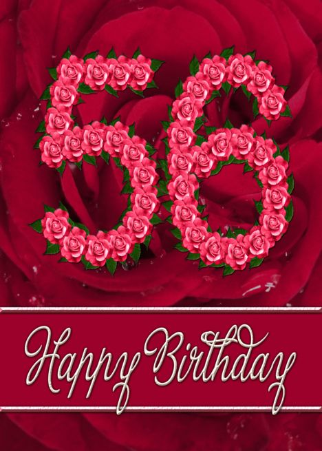 56th birthday with numbers made from roses card #Ad , #AD, #birthday, #numbers, #card, #roses 68 Birthday, 82nd Birthday, 78 Birthday, 56th Birthday, 61 Birthday, 59 Birthday, 58th Birthday, 30th Birthday Party Invitations, 89th Birthday