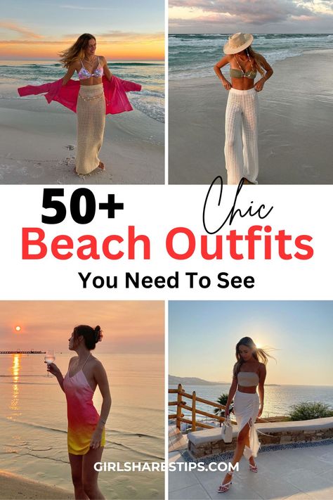 50+ Chic Beach Outfits For Summer [2024] For Your Next Stylish Beach Getaway Beach Vacation Outfits Hawaii, Outfits For Honeymoon Beach Vacations, Date Night Outfit Beach, Beach Shirt Outfit Women, Cute Beachwear Outfits, Boho Beach Outfit Ideas, Mexico Casual Outfits, Tropical Vacation Aesthetic Outfits, Hot Holiday Outfits Beach Summer